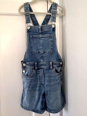 Crewcuts J.Crew Girls Stretch Denim Shortalls Overall Shorts Size 8
